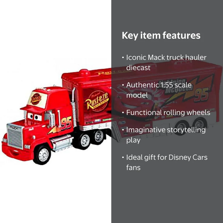 Disney Pixar Cars - Mack Truck Hauler, Diecast Movie Toy Semi