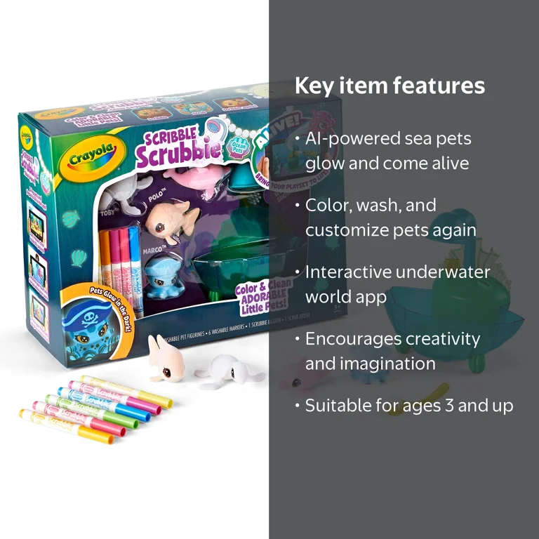 Crayola Scribble Scrubbie Ocean Pets Glow Lagoon - Walmart.com