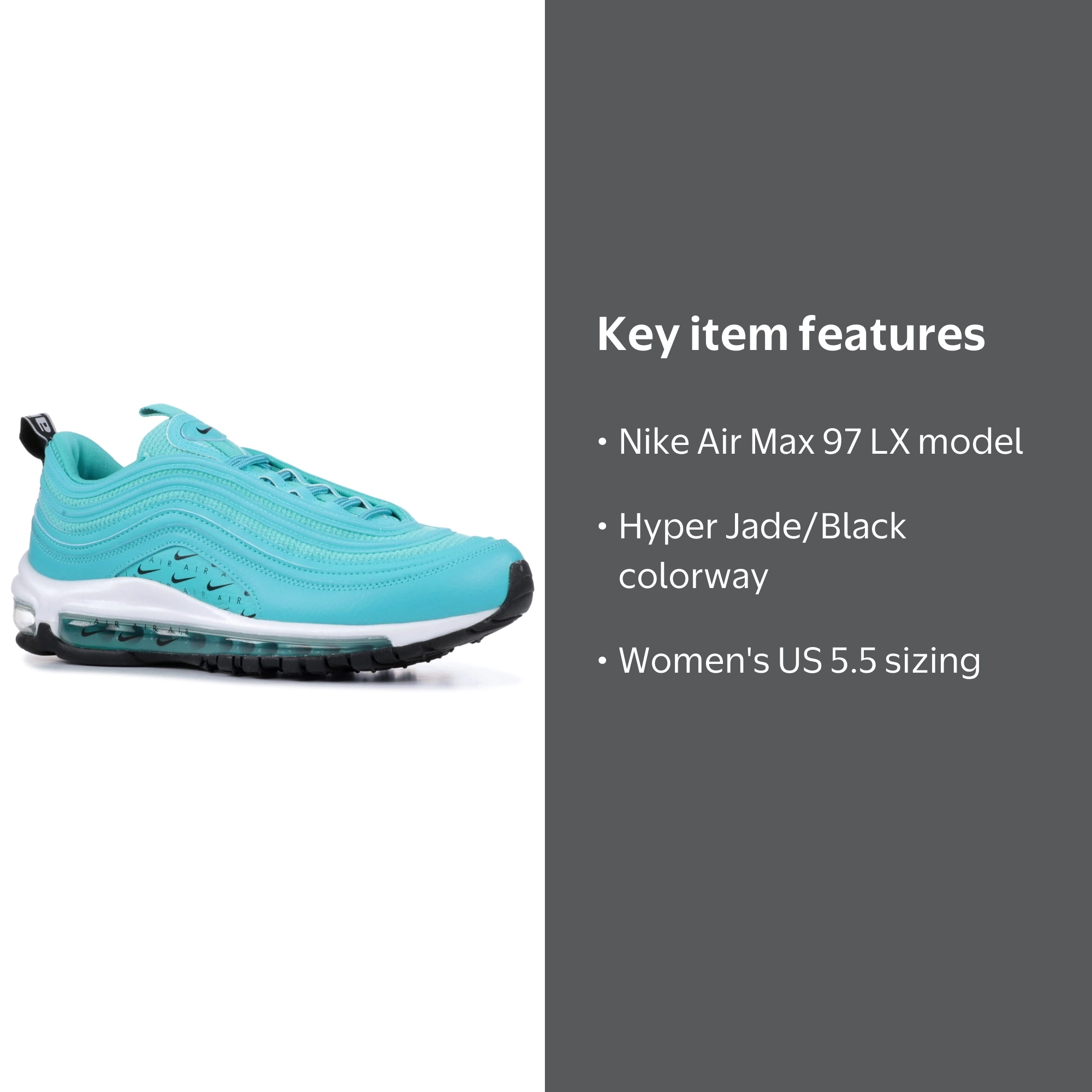 Nike Air Max 97 LX Hyper Jade/Hyper Jade-Black (WS) (AR7621 300