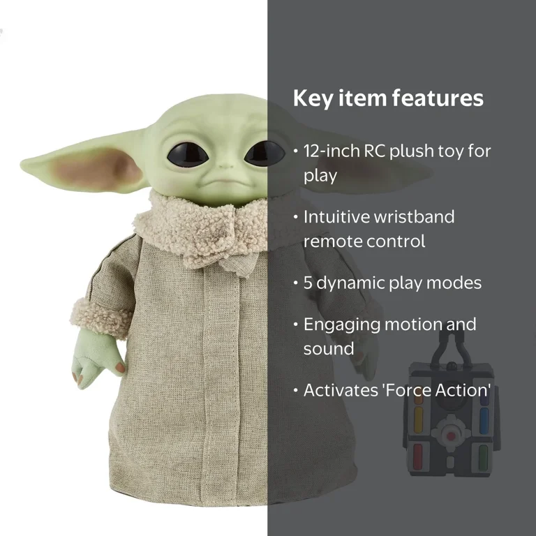 Star Wars, Grogu 12-in Plush RC Motion Toy, Based on The
