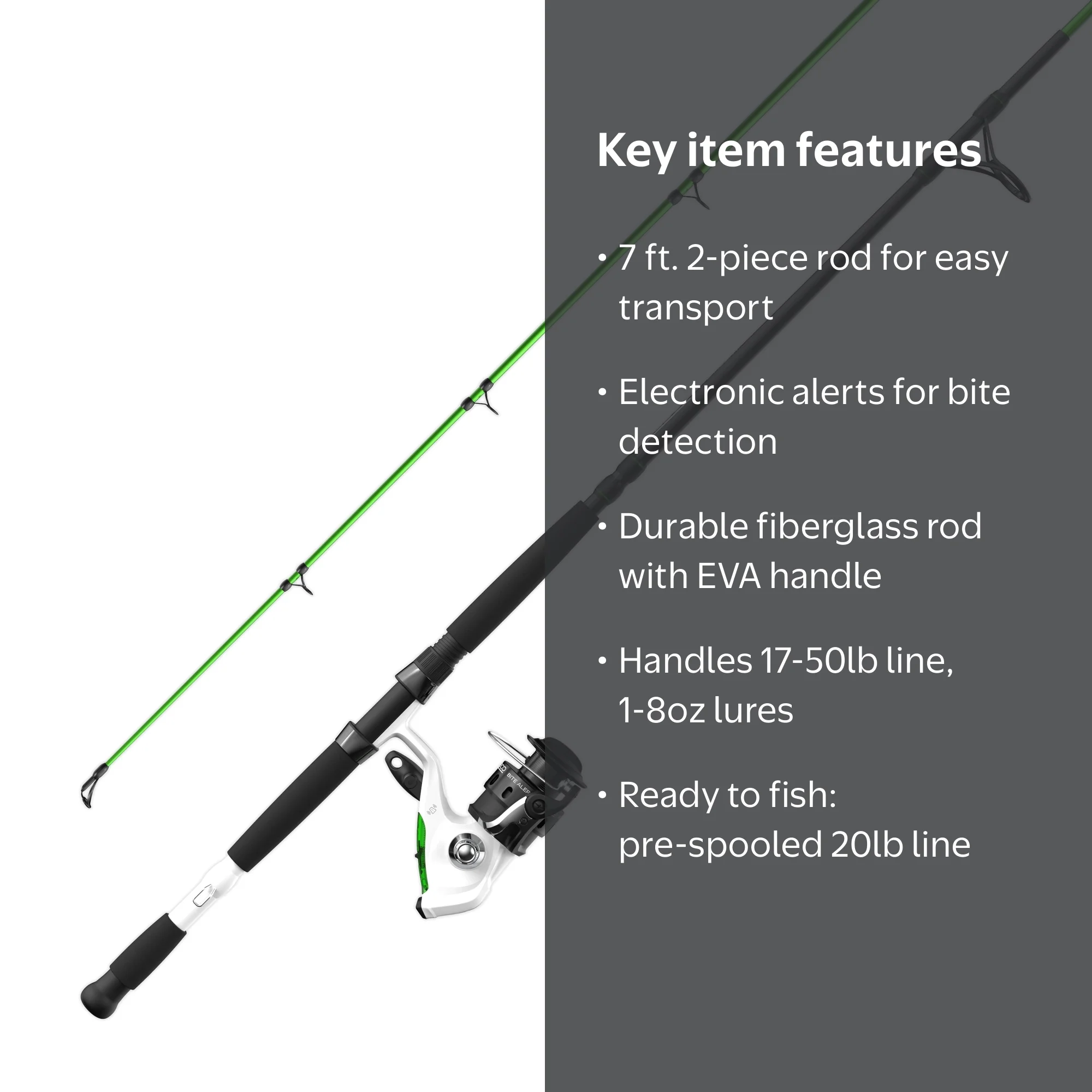 Free Shipping! Zebco Spinning Reel and Fiberglass Fishing Rod