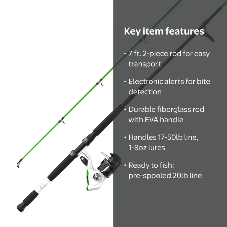Free Shipping! Zebco Spinning Reel and Fiberglass Fishing Rod