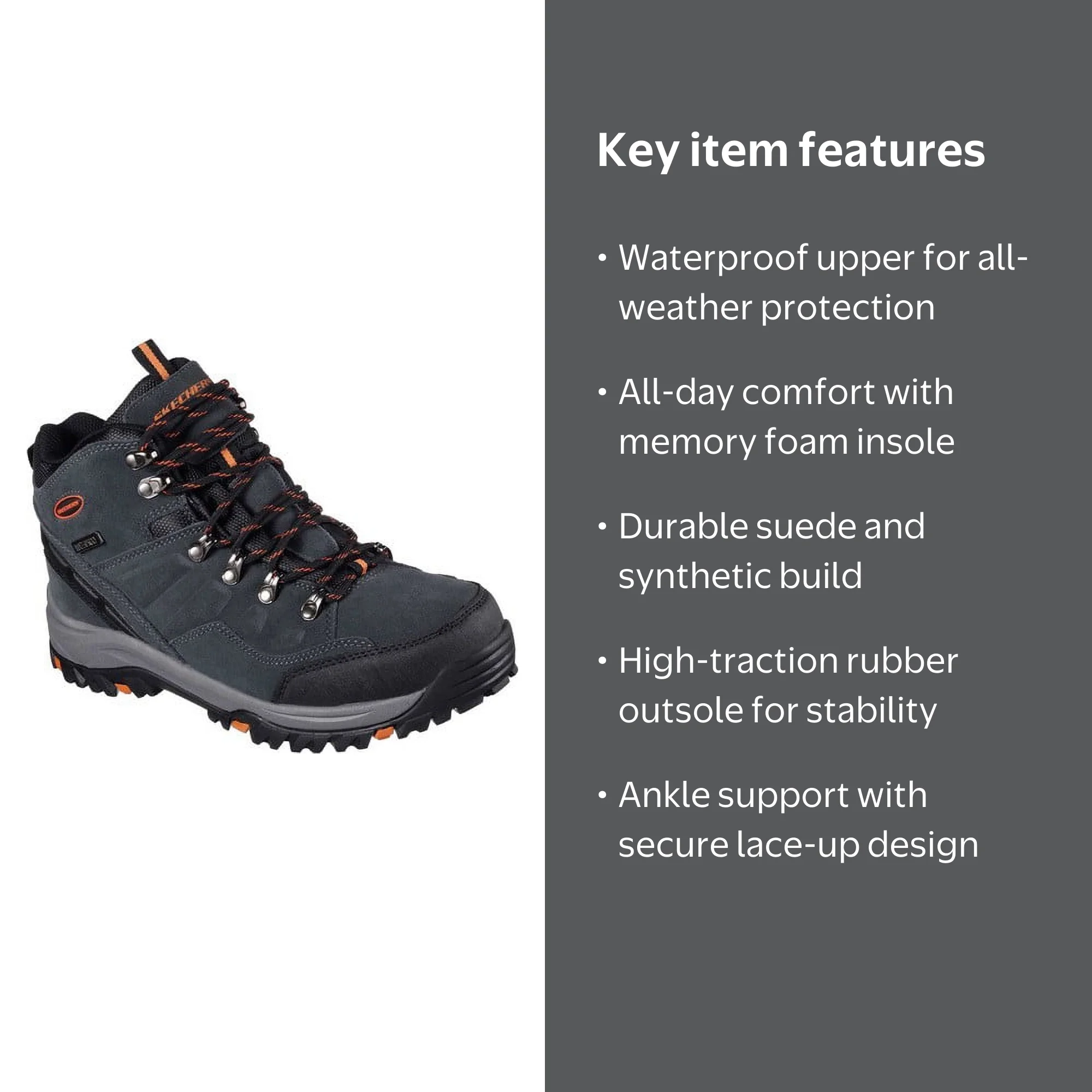 Men\'s Waterproof Suede Hiking Boots Seam-Sealed Lace-Up Durable Men main image 2