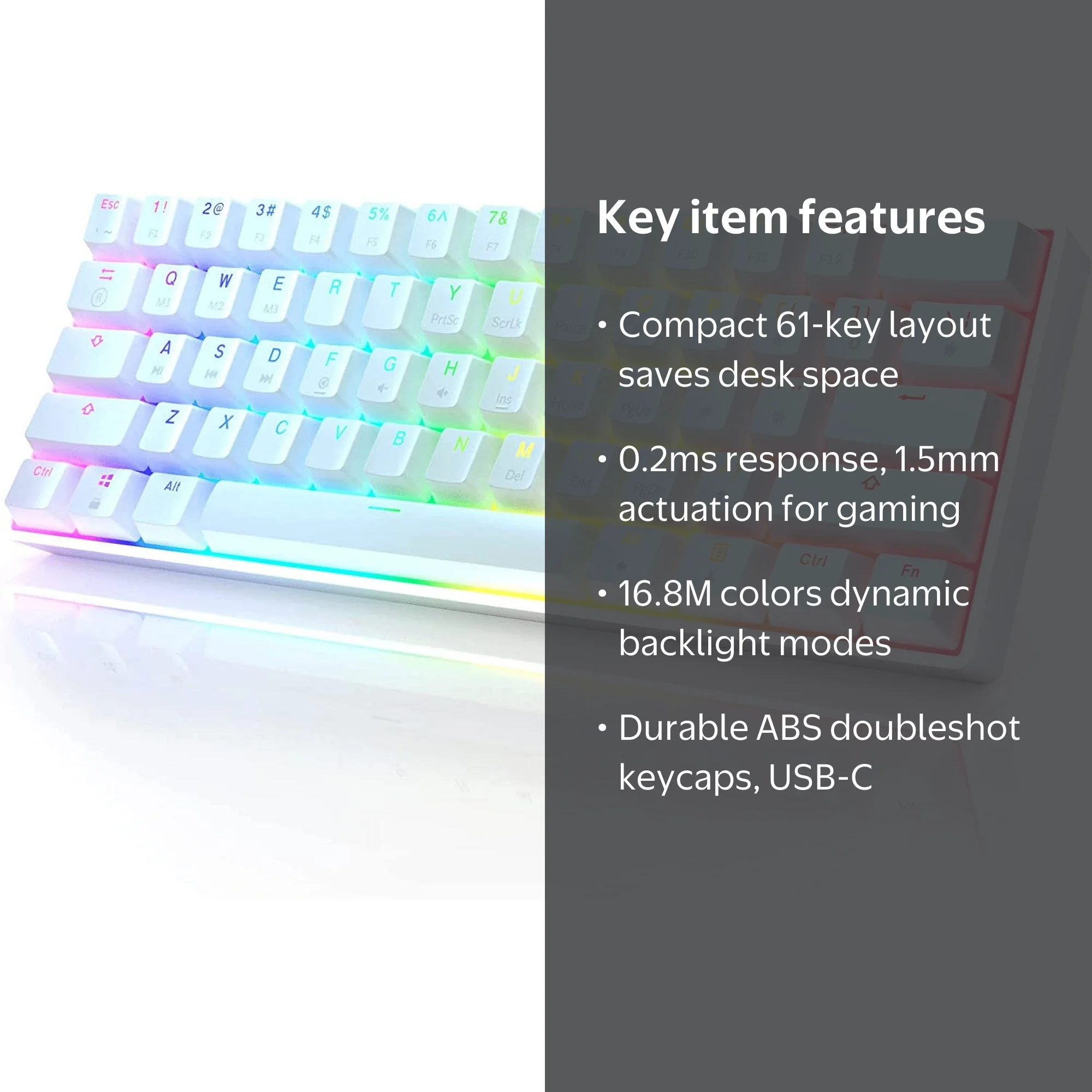 HK GAMING GK61 Mechanical Gaming Keyboard | 61 Keys RGB Backlit