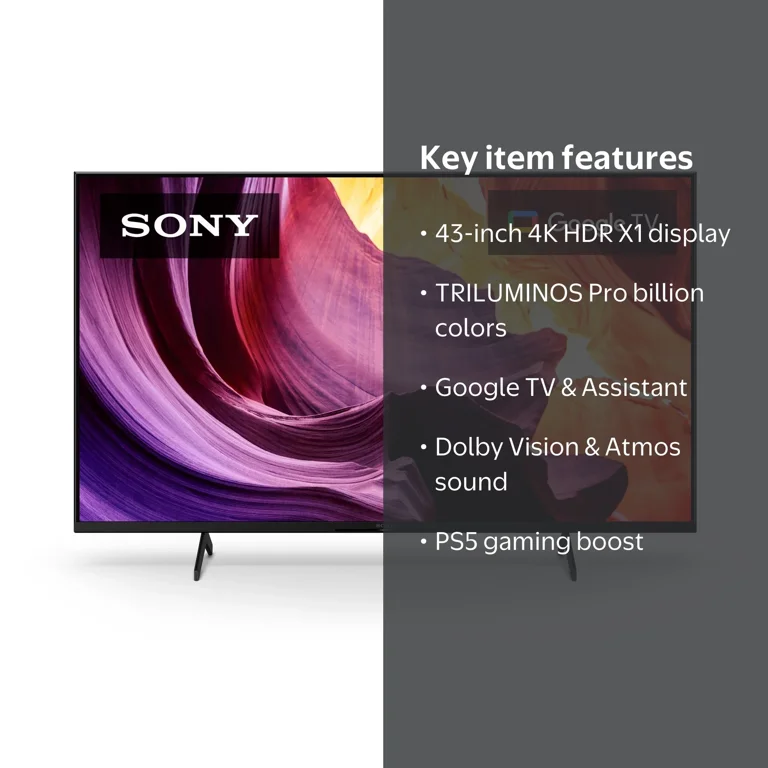 Sony 43” Class X80K 4K Ultra HD LED with Smart Google TV KD43X80K