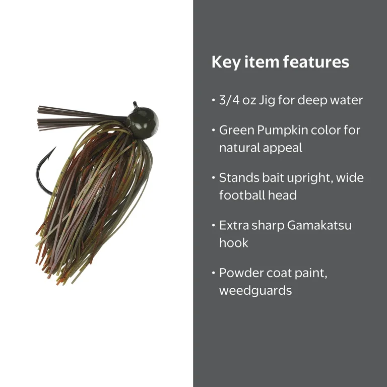 Strike King Touchdown Jig 3/4 oz Green Pumpkin Bass Jig - Walmart.com