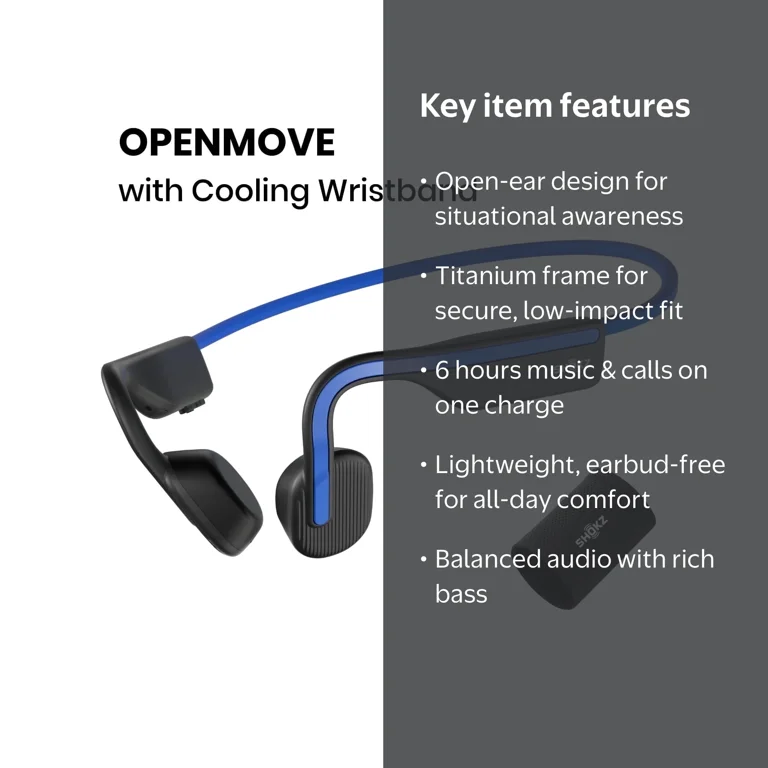 ヘッドフォン/イヤフォン SHOKZ OPENMOVE Shokz, Bone Conduction Bluetooth Headphones, OpenMove, for Sports