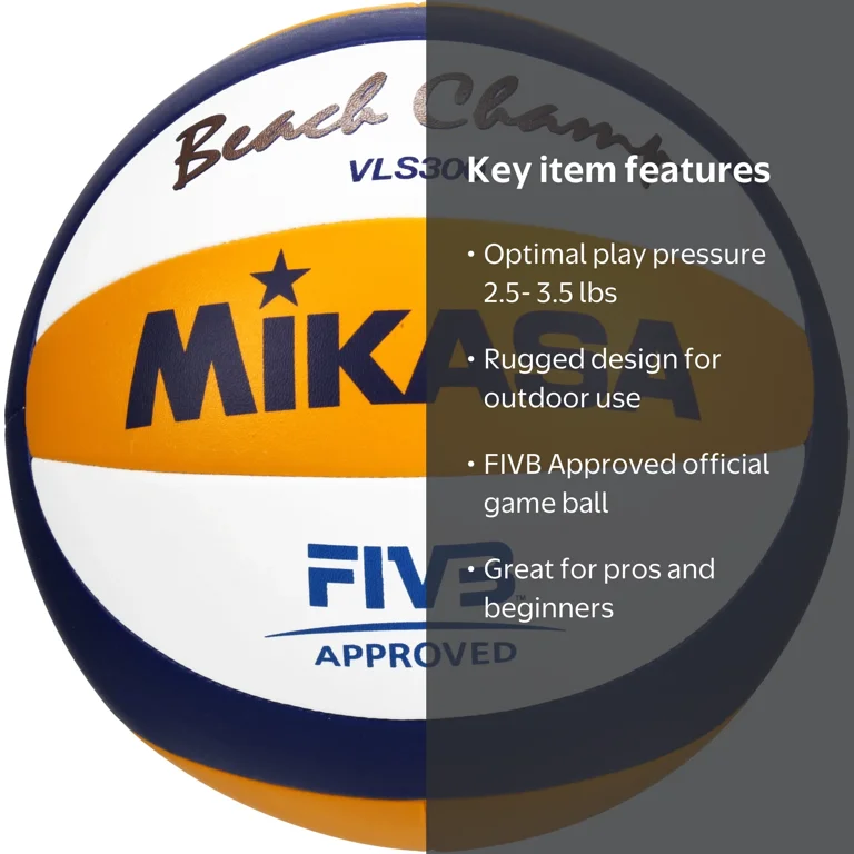 Mikasa Beach Champ VLS300 Outdoor Volleyball - Walmart.com