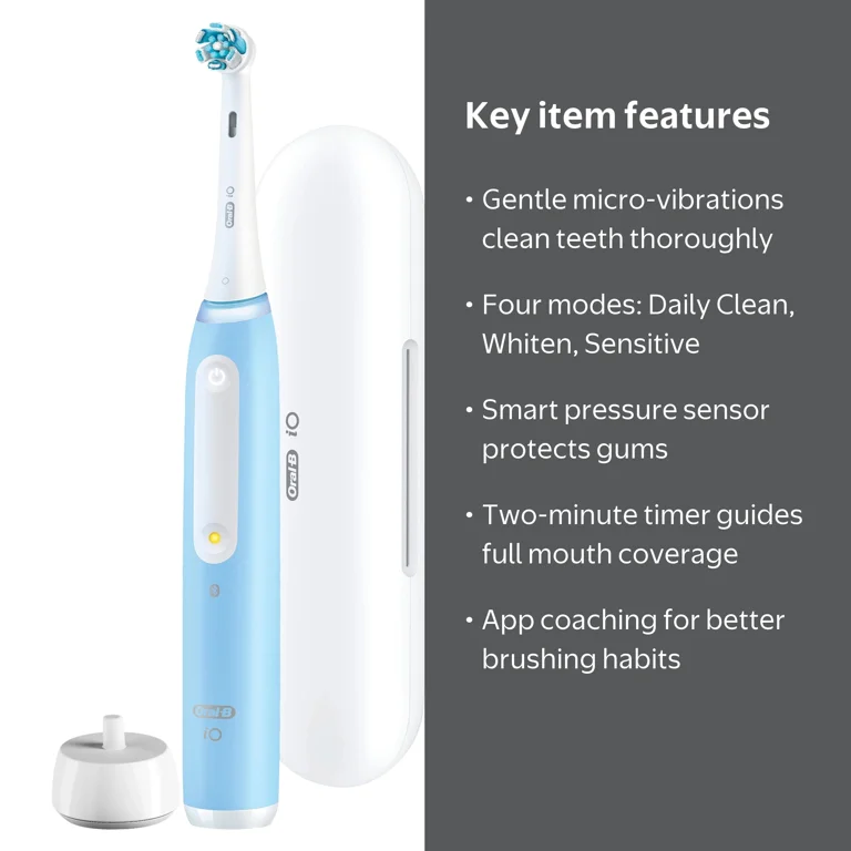 Oral-B, Toothbrush, iO Series 4 Rechargeable Electric, Icy Blue