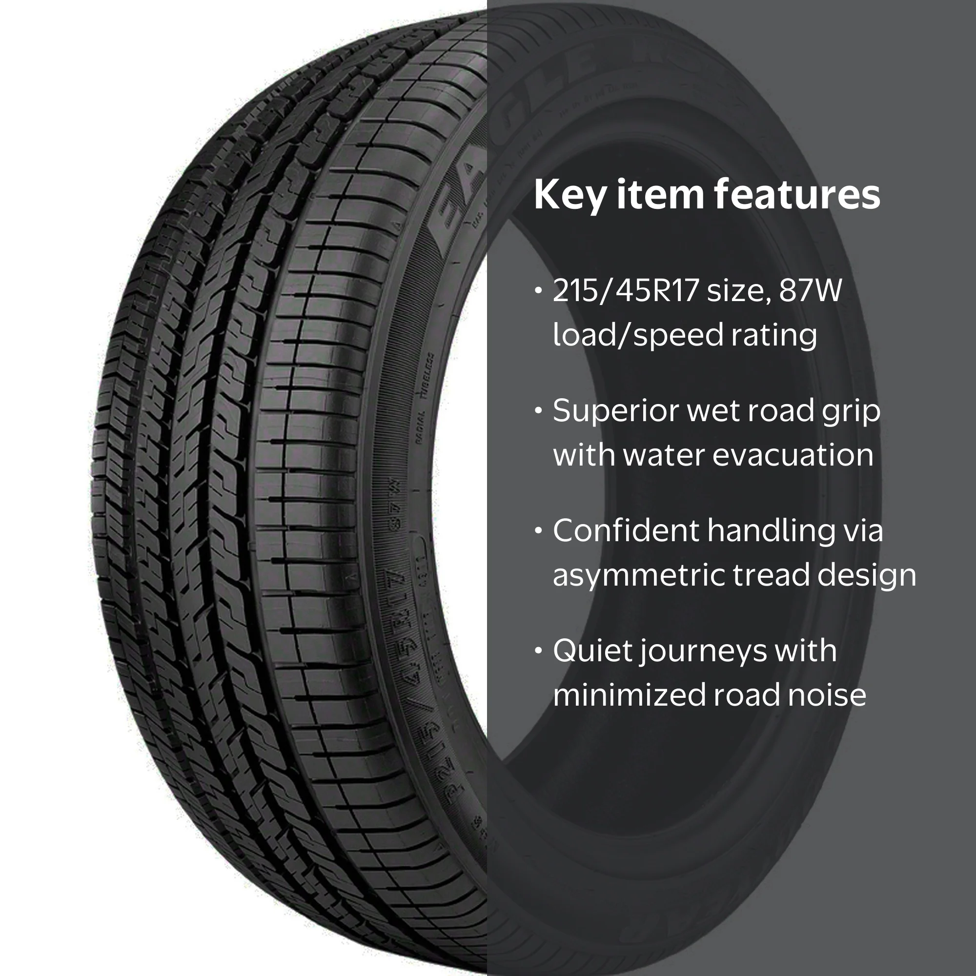 215/45R17 GOODYEAR EAGLELSEXE PCD100 5穴 Goodyear Eagle RS-A 215/45R17 87W Auto Sport All-Season Tire
