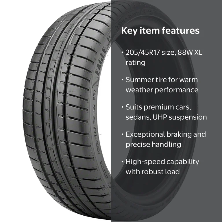 Goodyear Eagle F1 Asymmetric 3 UHP Summer 205/45R17 88W XL Goodyear Eagle F1 Asymmetric 3 UHP Summer 205/45R17 88W XL