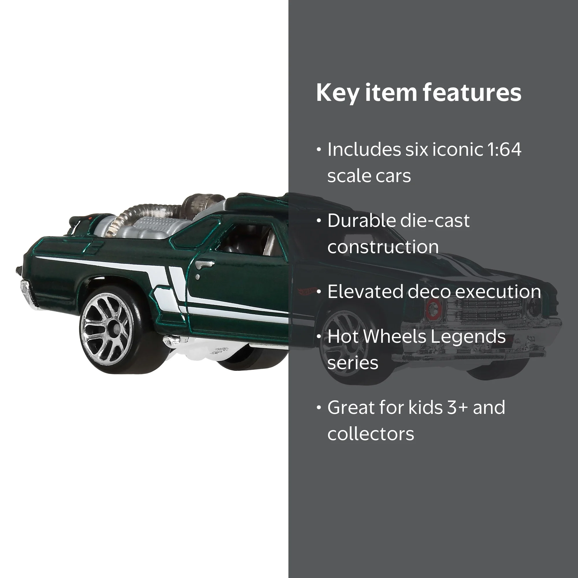 Hot Wheels 1:64 Scale Die-Cast Toy Cars & Trucks, Set of 6 HW