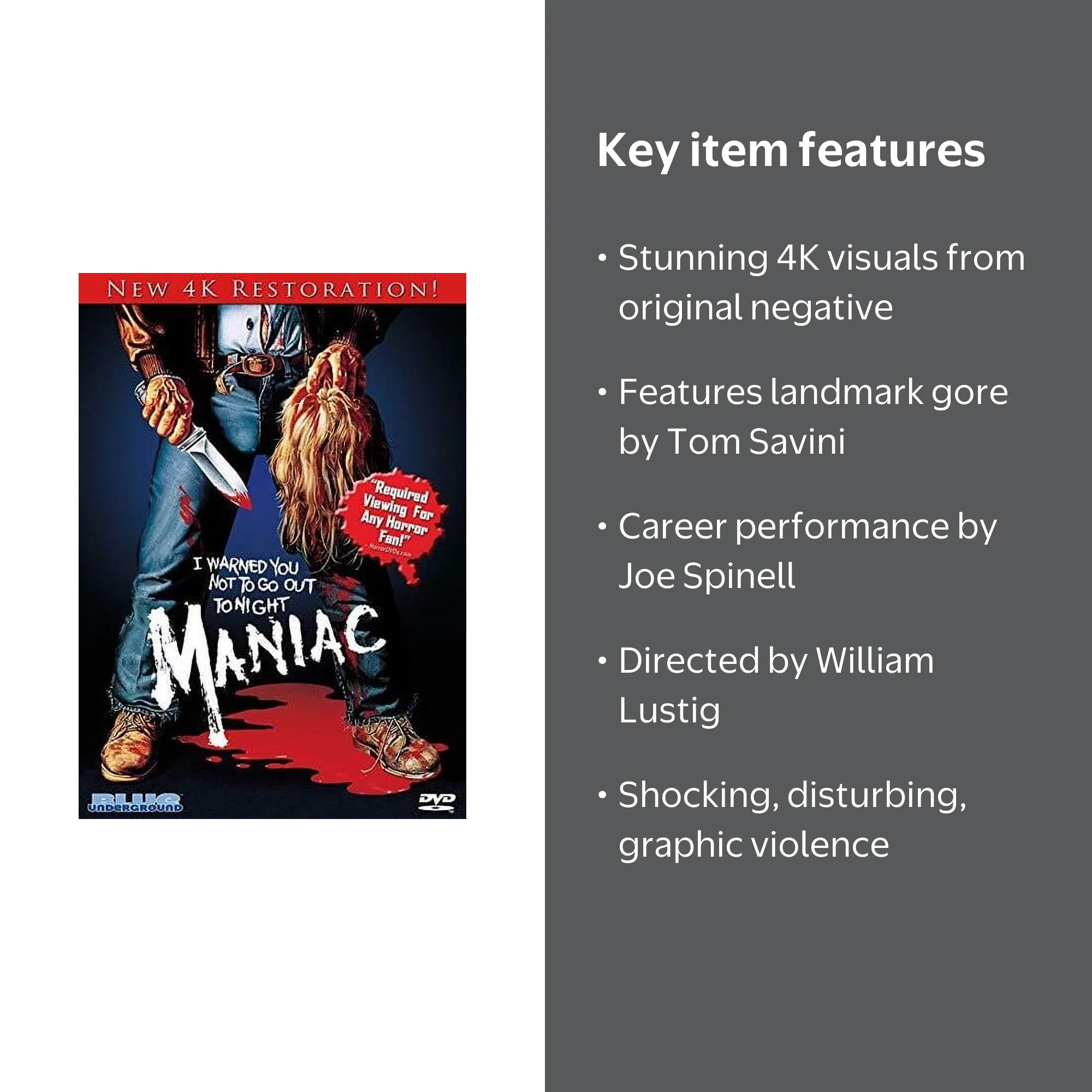 Maniac (4K Restoration) (DVD) - Walmart.com