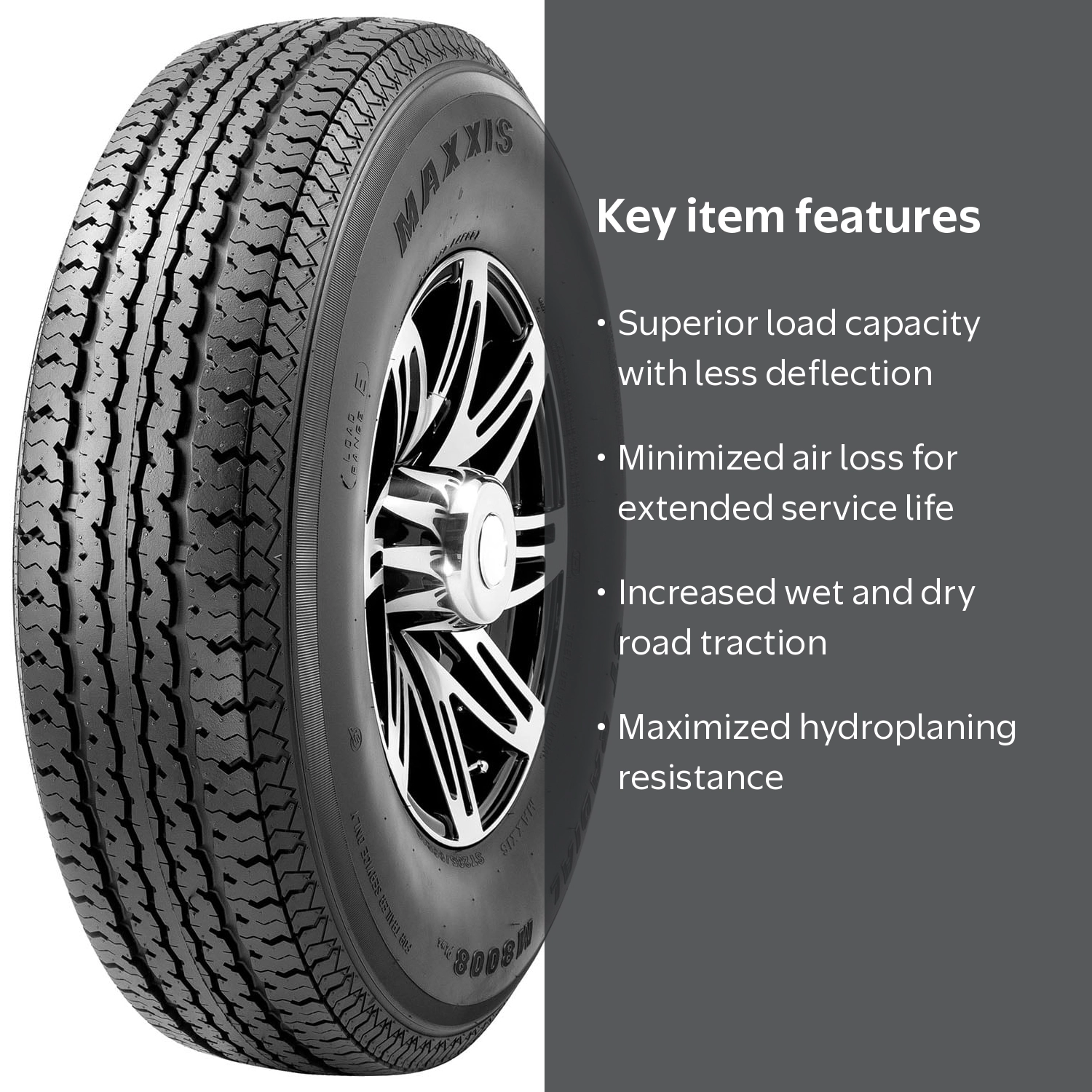 Maxxis M8008 Plus 225/75R15 117/112N E Trailer Tire - Walmart.com