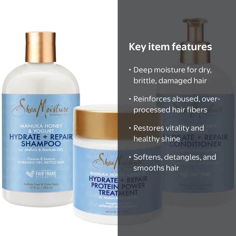 SheaMoisture Shampoo and Conditioner Set 13 fl oz Hydrate + Repair