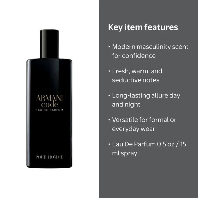 Giorgio Armani, Eau De Parfum, 0.5 oz, Modern masculine fragrance