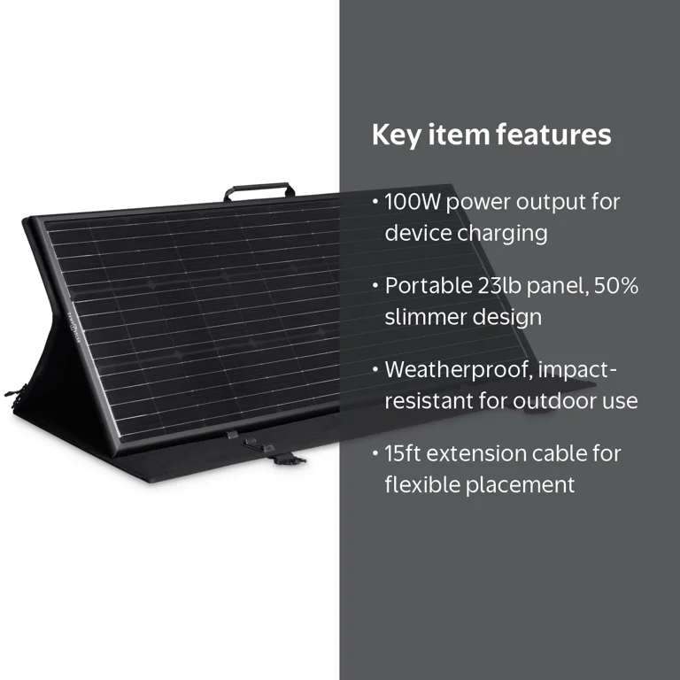 Dometic Zamp Solar Obsidian Series, 100 Watt Portable Solar Panel