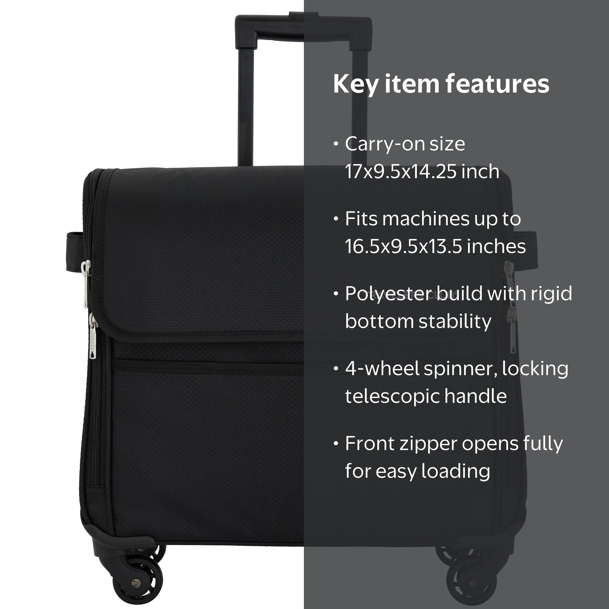 Travelers Club 17-inch Travel Rolling 4-Wheel Sewing Machine Bag