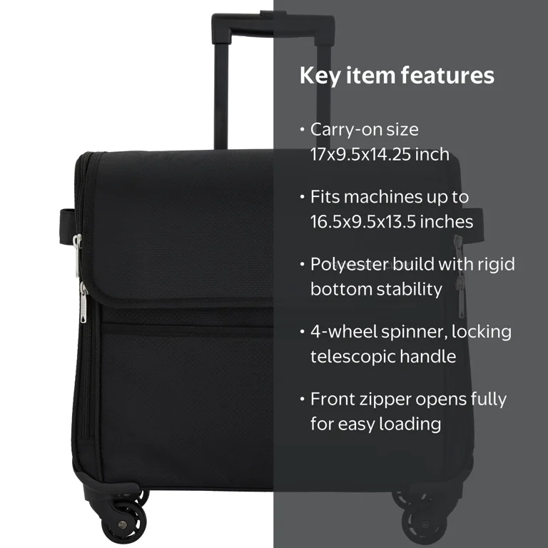 Travelers Club 17-inch Travel Rolling 4-Wheel Sewing Machine Bag