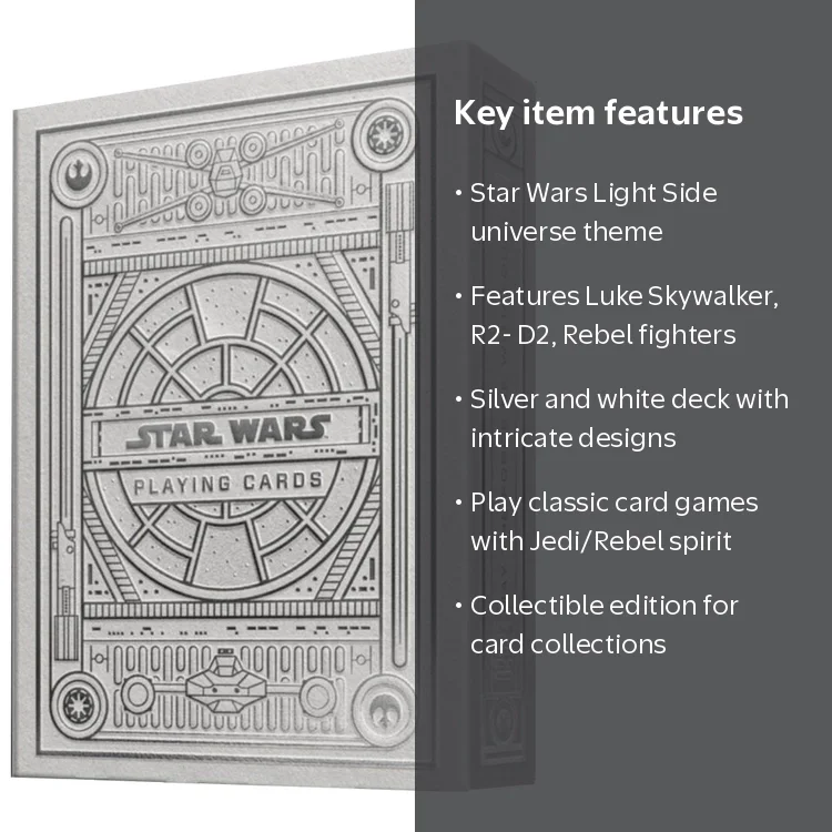 theory11, Star Wars Playing Cards, Light Side Deck, Silver and