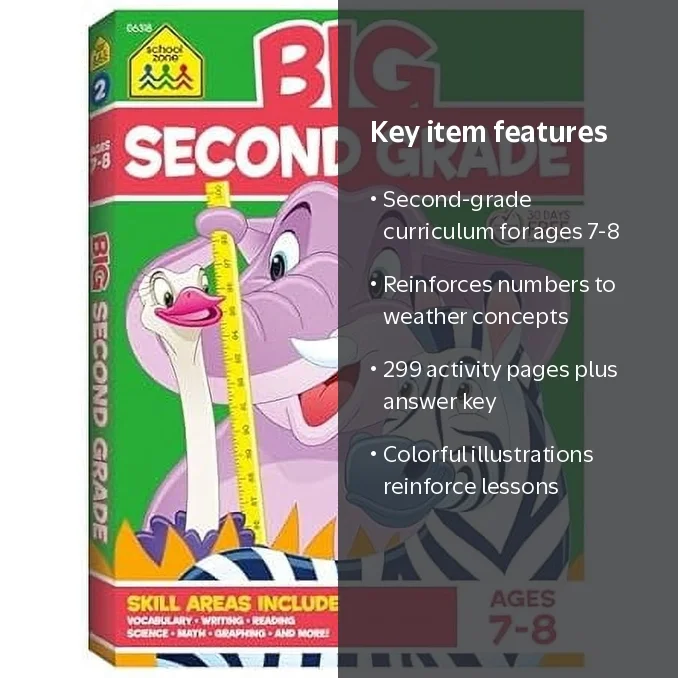 School Zone, Second Grade Workbook, 9780887431487, Kids Learning