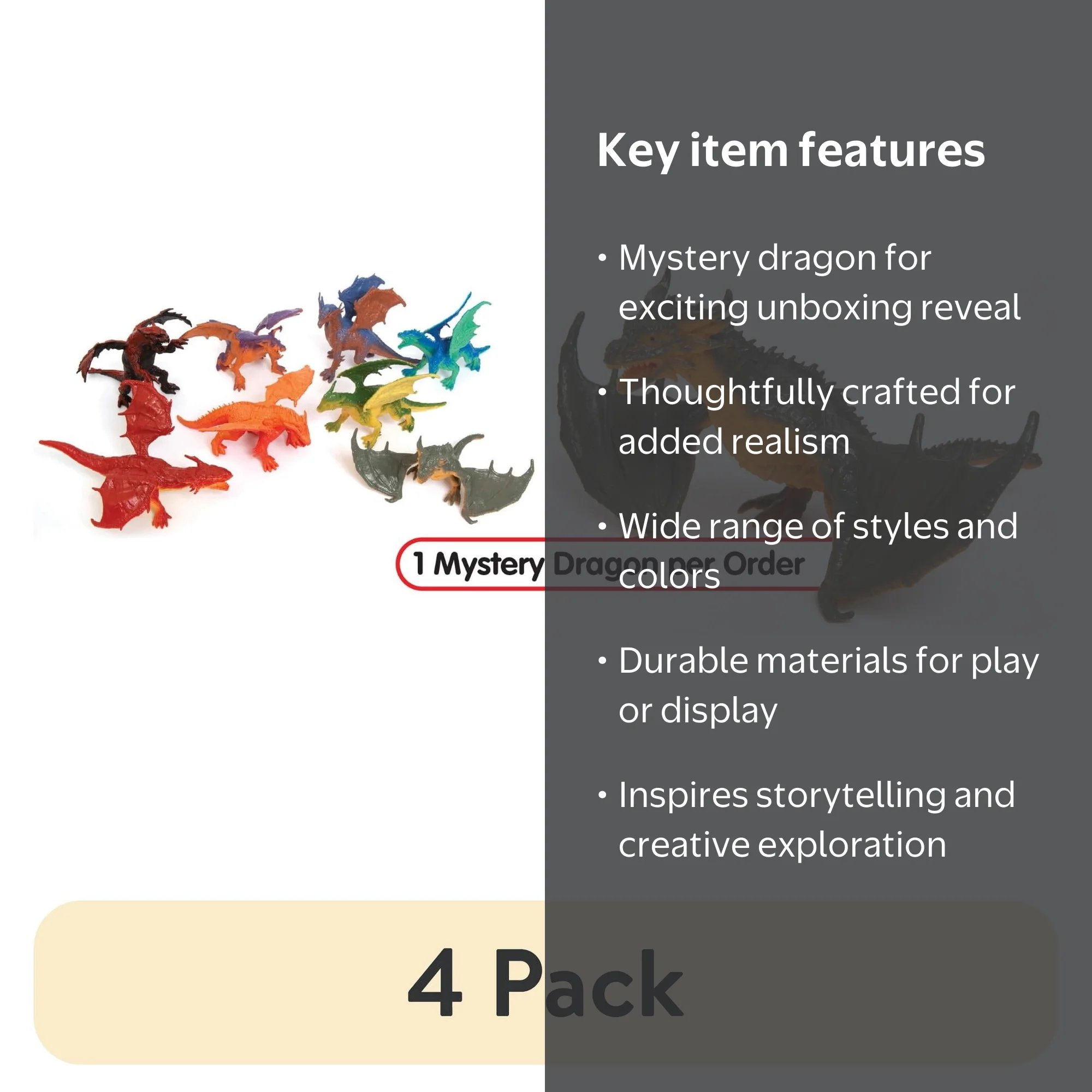 4 pack) Zoo Troop Mystery Dragon – 1 Surprise Dragon per Order