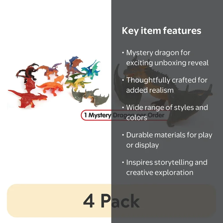 4 pack) Zoo Troop Mystery Dragon – 1 Surprise Dragon per Order