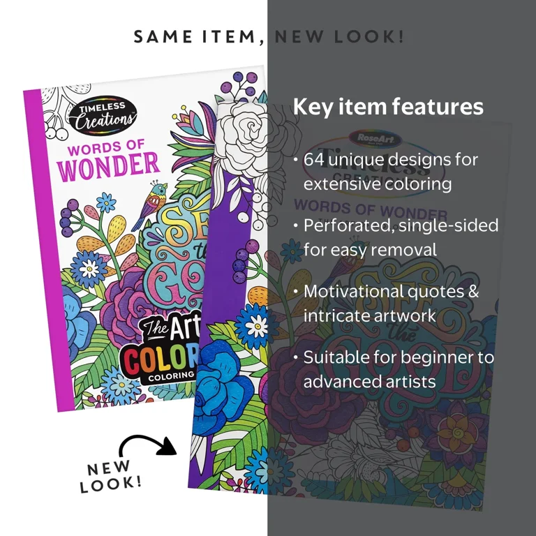 Cra-Z-Art: Timeless Creations, Words of Wonder New Adult Coloring