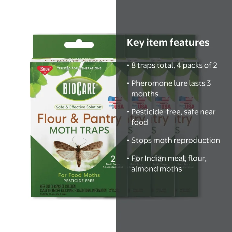 Enoz BioCare Flour and Pantry Moth Traps, Attracts and Kills Food