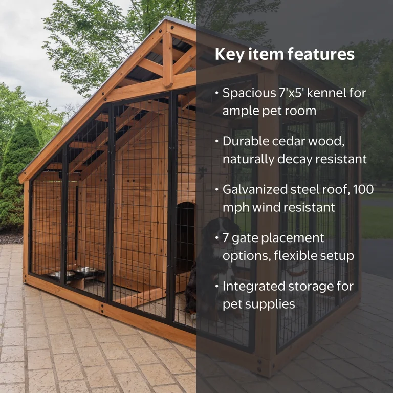 Backyard Discovery 7'x5' Waggin' Retreat Cedar Dog Kennel