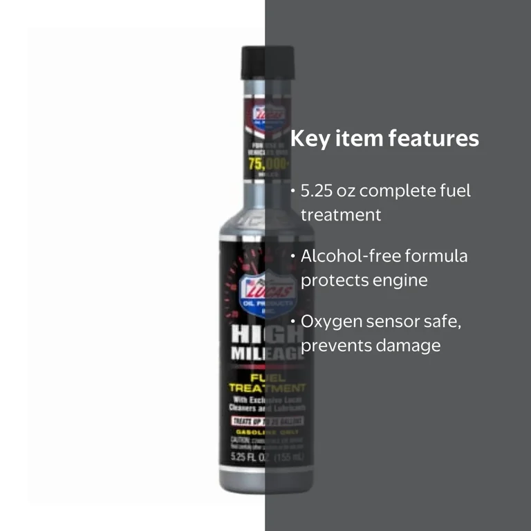 Lucas Oil 10977 Automotive High Mileage Fuel Treatment 5.25 oz