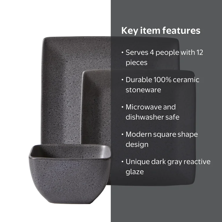 Free Shipping! Better Homes & Gardens Dark Gray Square-Shaped