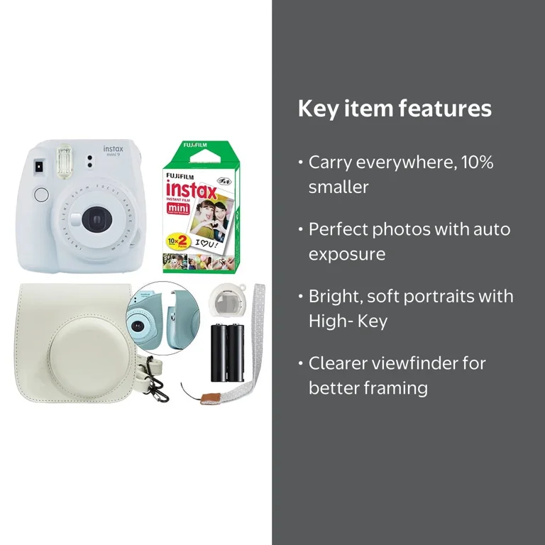 Fujifilm Instax Mini 9 Instant Film Camera (Smokey White