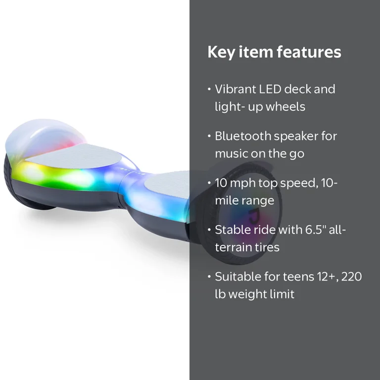 Jetson Plasma X Lava Tech Hoverboard, Teens (Ages 12+), Black