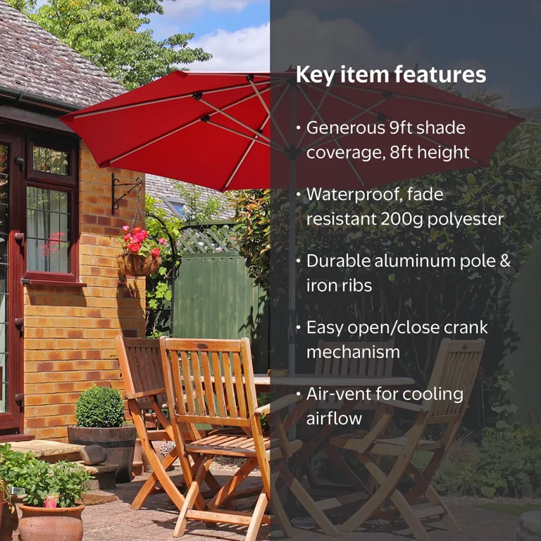 bi mart patio umbrella Replacement Canopy for Big Lots Real Living Triple 15ft Beige Whisper Easy to set upWhen the center pole is placed in the upright position Auto Tilt Umbrella with Sunbrella