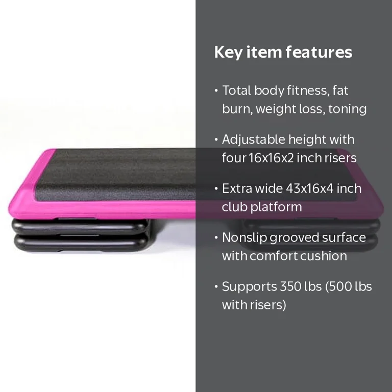 The Step Health Club Size Platform with four (4) Original Risers