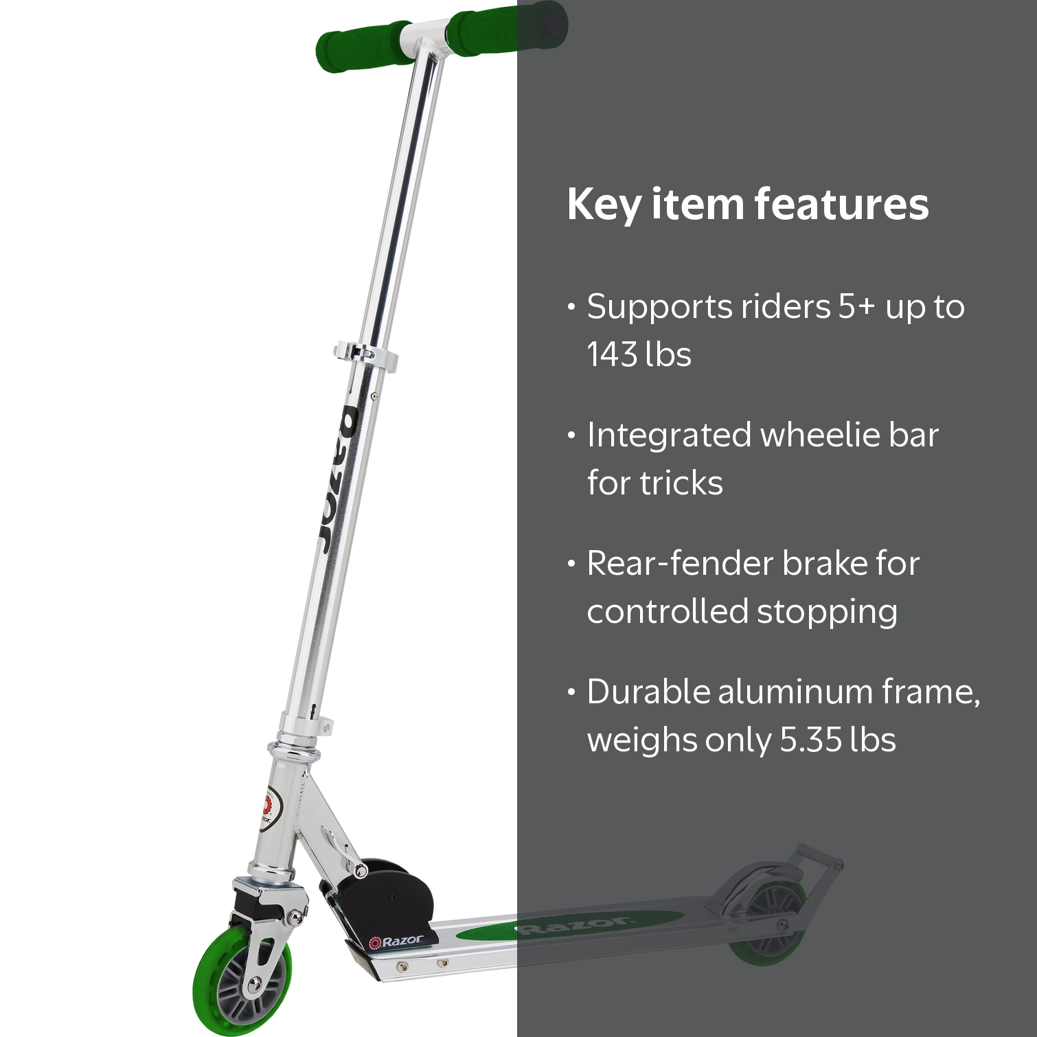 Razor, Kick Scooter, A2, Green, Foldable, Lightweight - Walmart.com