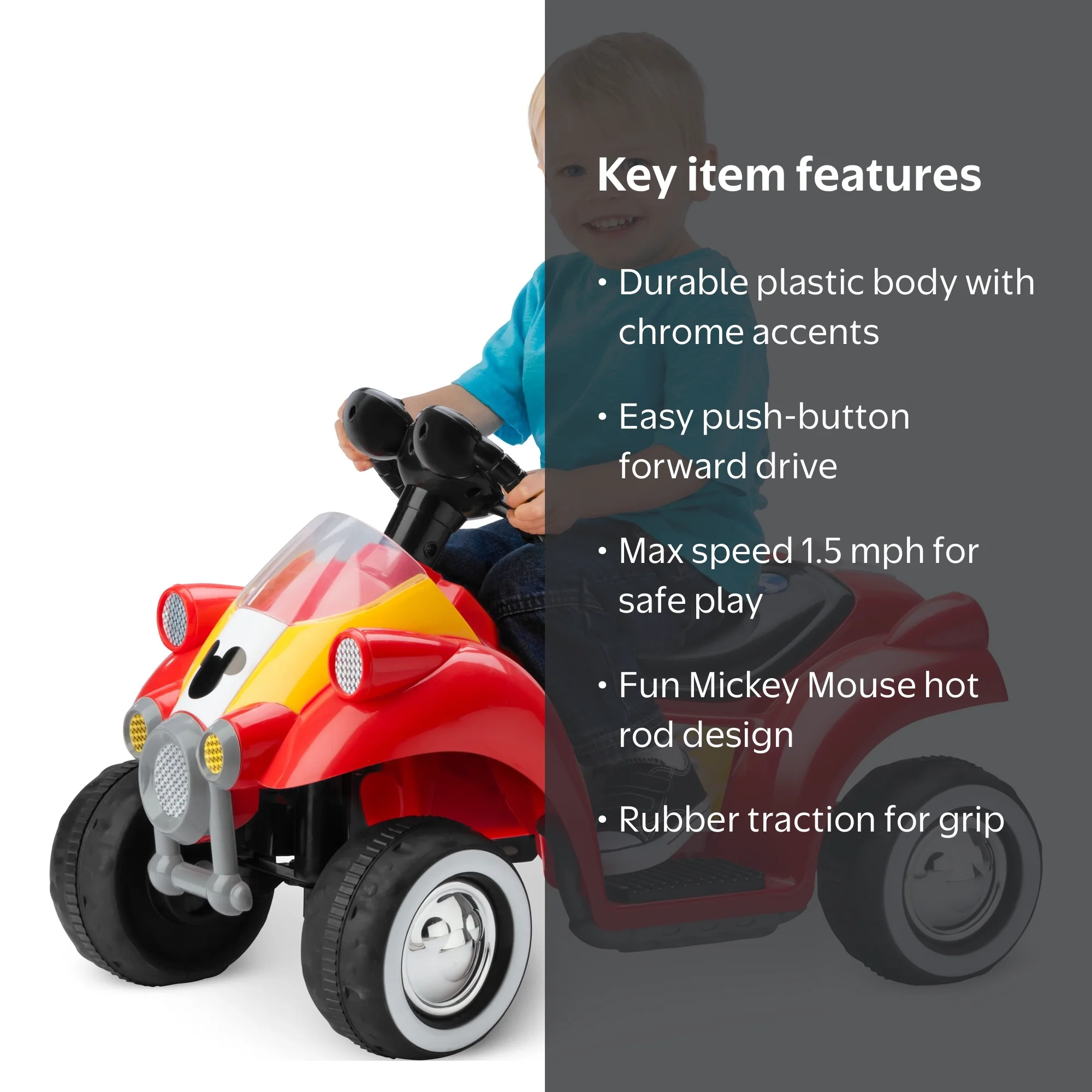 Disney Mickey Mouse Hot Rod Toddler Ride-On Toy by Kid Trax