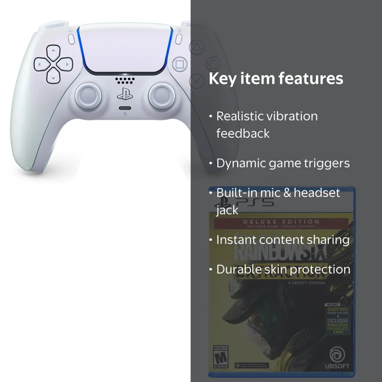 DualSense Controller in Chroma Pearl with Rainbow Six Extraction