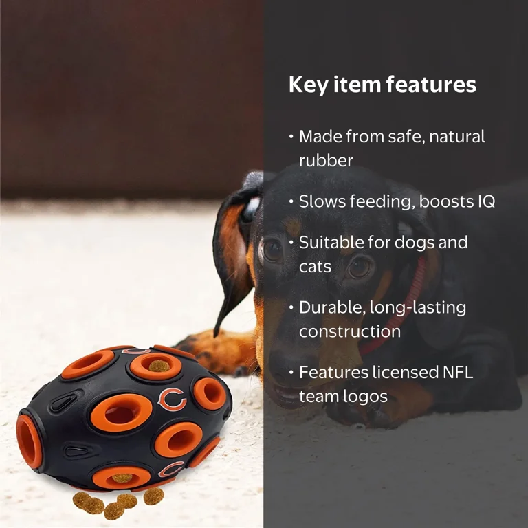 Pets First NFL Chicago Bears Football Treat Dispensing Toy for