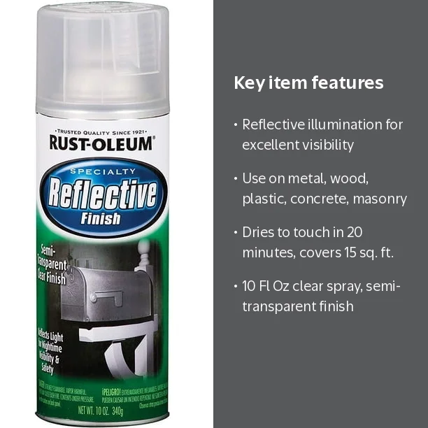Rust-Oleum Reflective Spray, Clear Gloss, 10 oz, Rust Prevention
