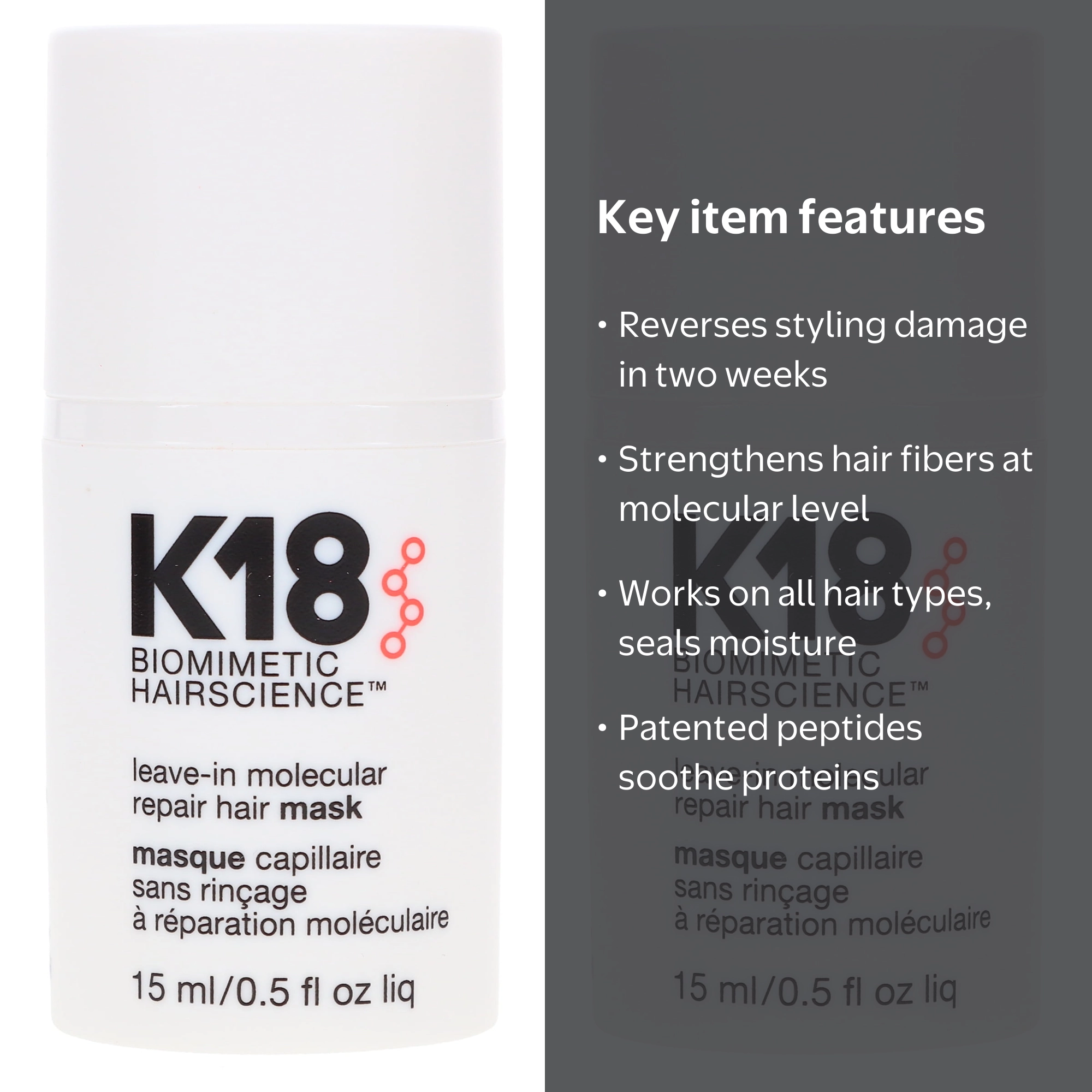 K18 Leave-In Molecular Repair Hair Mask 0.5 oz 2 Pack - Walmart.com