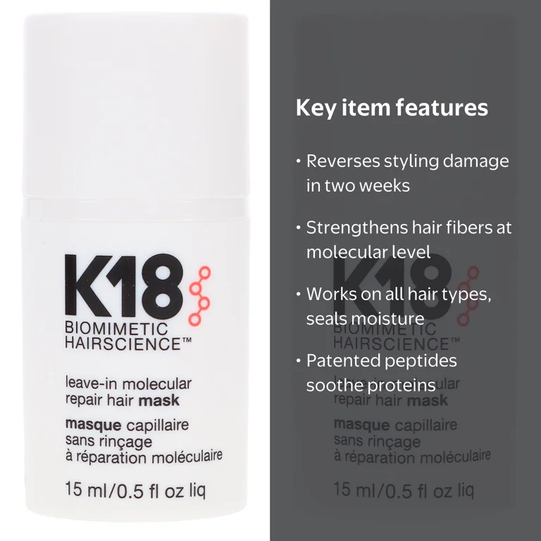 K18 Leave-In Molecular Repair Hair Mask 0.5 oz 2 Pack - Walmart.com