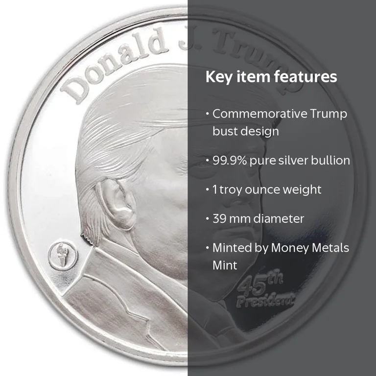 Money Metals Mint Collection: 1 oz .999 Pure Silver Donald Trump