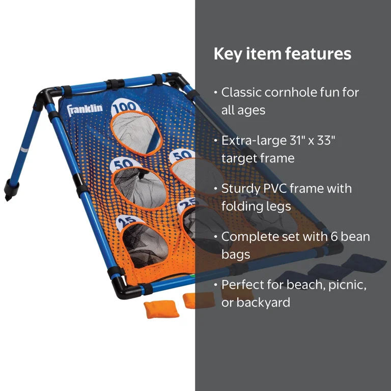 Franklin Sports Multi-color Cornhole Beanbag Toss Set, 7 Pieces