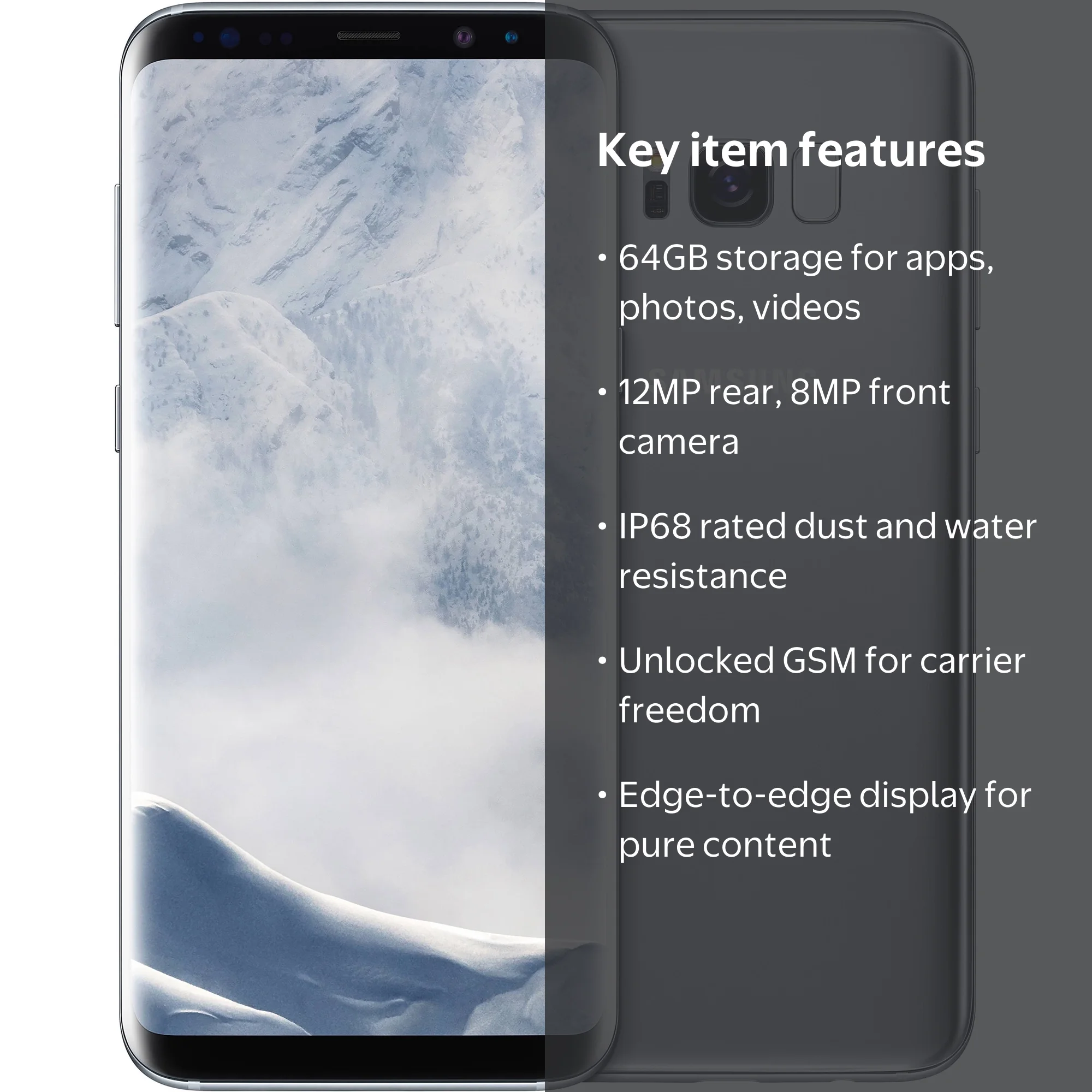 Samsung Galaxy S8+ G955F 64GB Unlocked GSM Phone w/ 12MP Camera