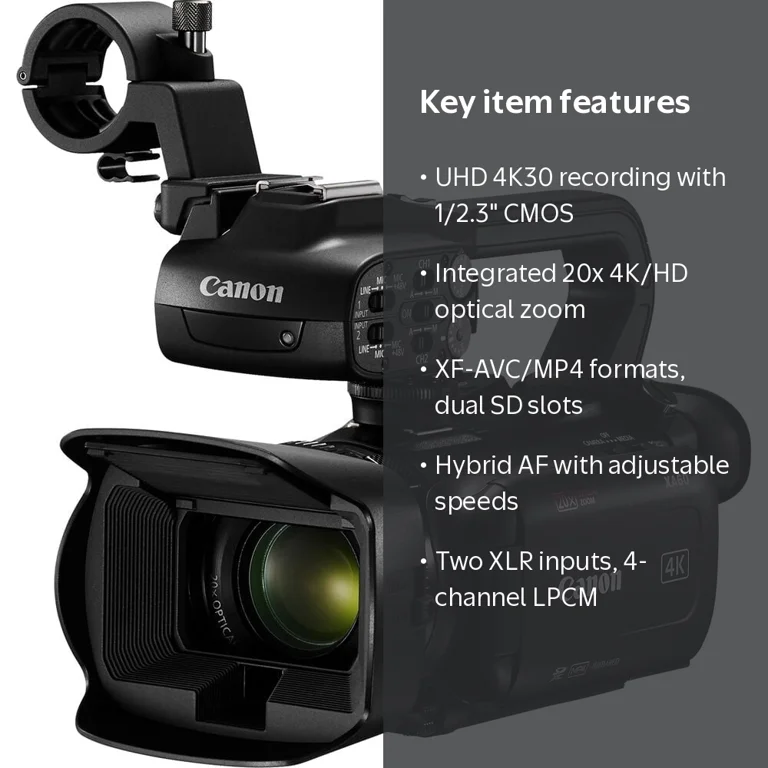 Canon XA60 Professional UHD 4K Camcorder PAL 5733C002, 20x zoom