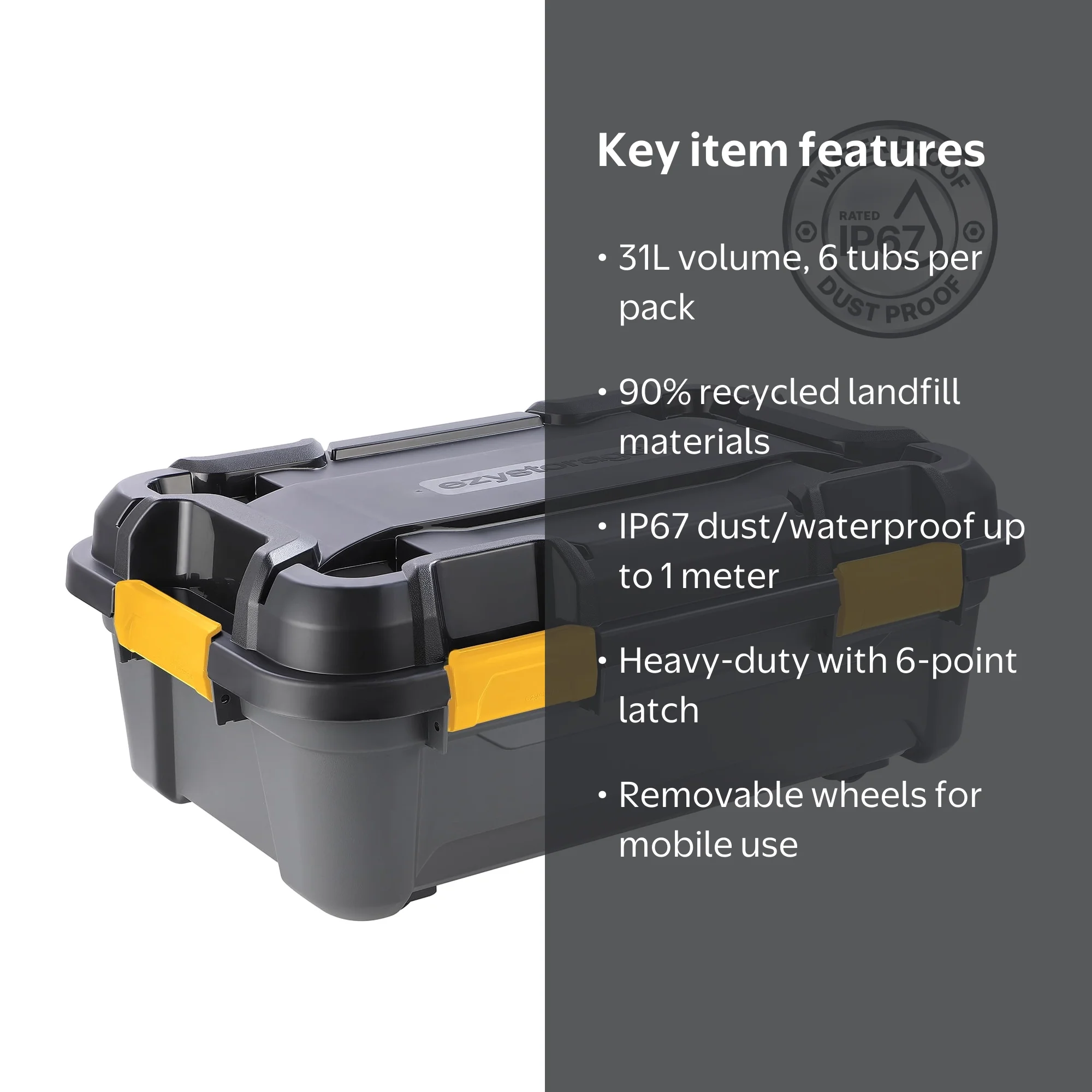 6 Pack - Ezy Storage 31L Bunker Tough Storage Tub - Walmart.com