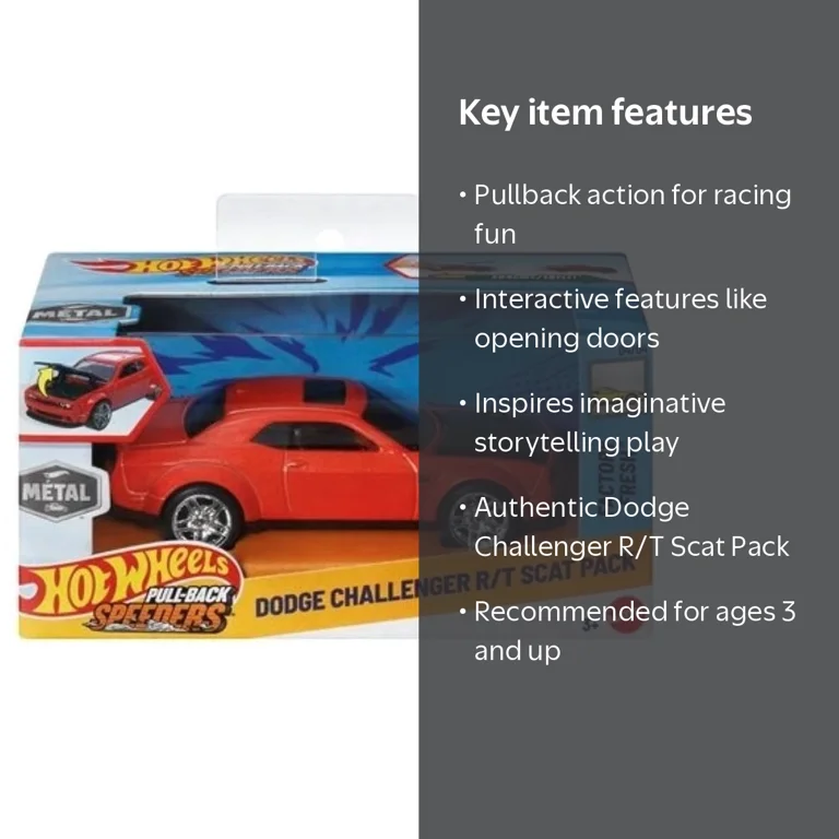 Hot Wheels Dodge Challanger R/T Scat Pack Pullback Speeders