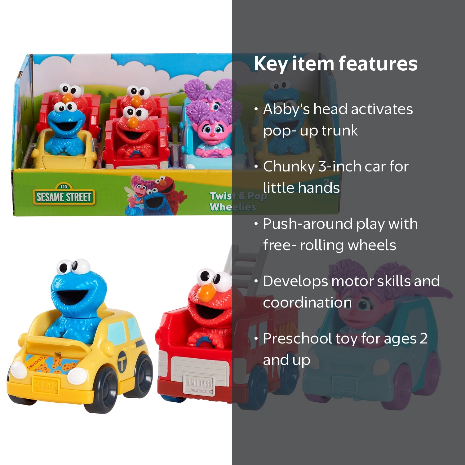 Sesame Street Twist and Pop Wheelies – Abby Cadabby, Kids Toys for